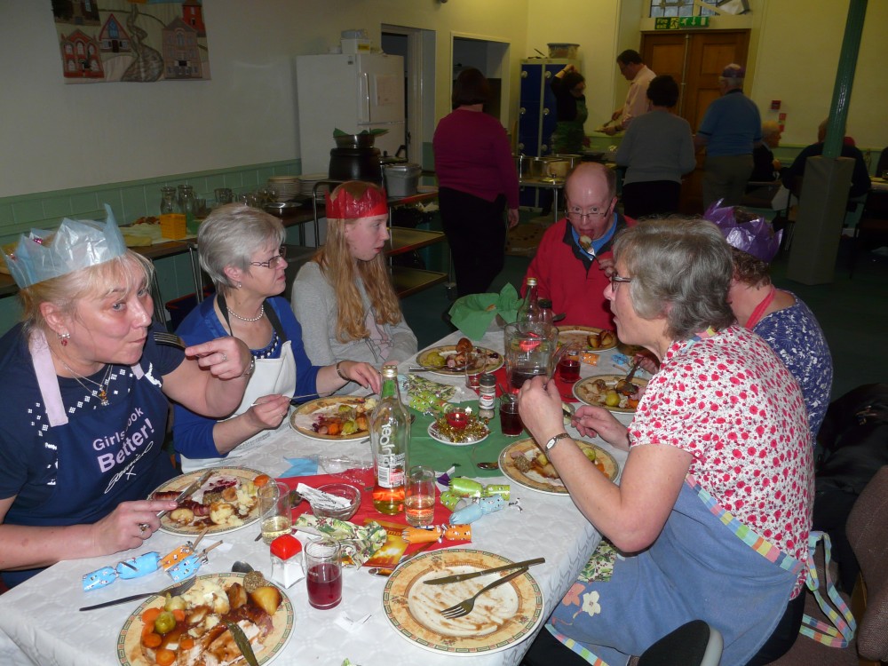 The Kitchen Crew even sat down to eat